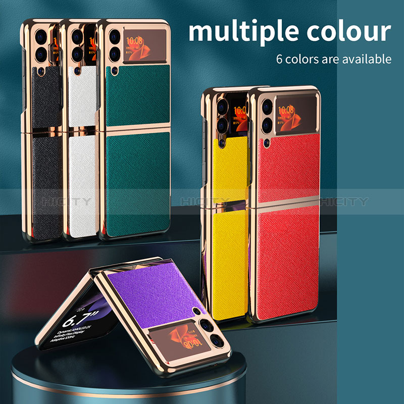 Custodia Lusso Pelle e Plastica Opaca Cover ZL4 per Samsung Galaxy Z Flip3 5G