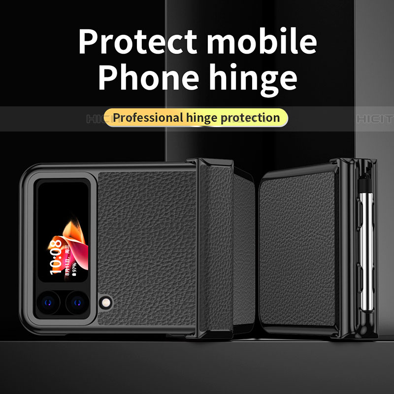 Custodia Lusso Pelle e Plastica Opaca Cover ZL4 per Samsung Galaxy Z Flip4 5G