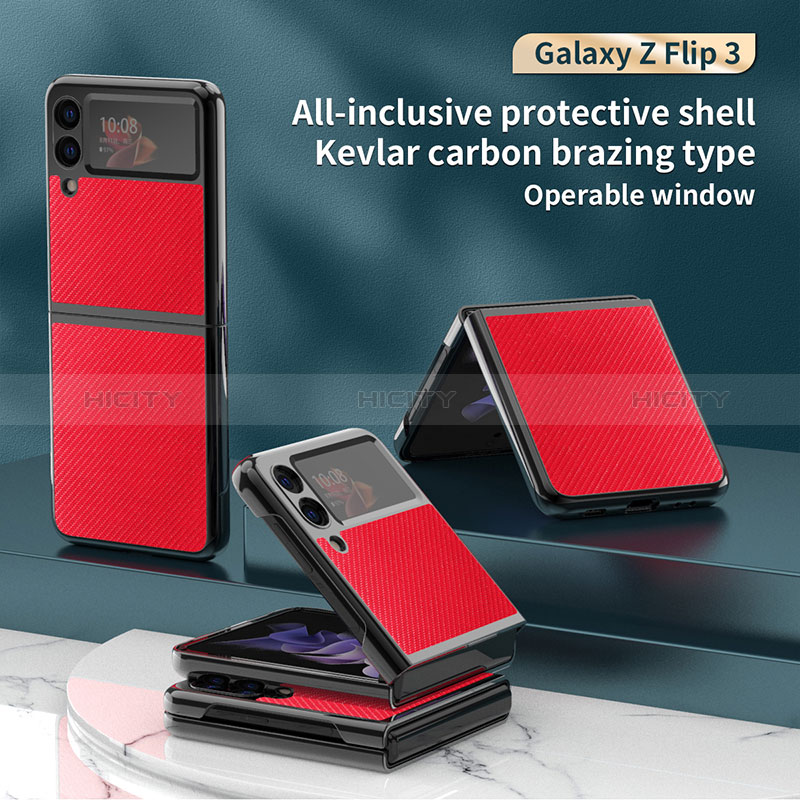 Custodia Lusso Pelle e Plastica Opaca Cover ZL5 per Samsung Galaxy Z Flip3 5G
