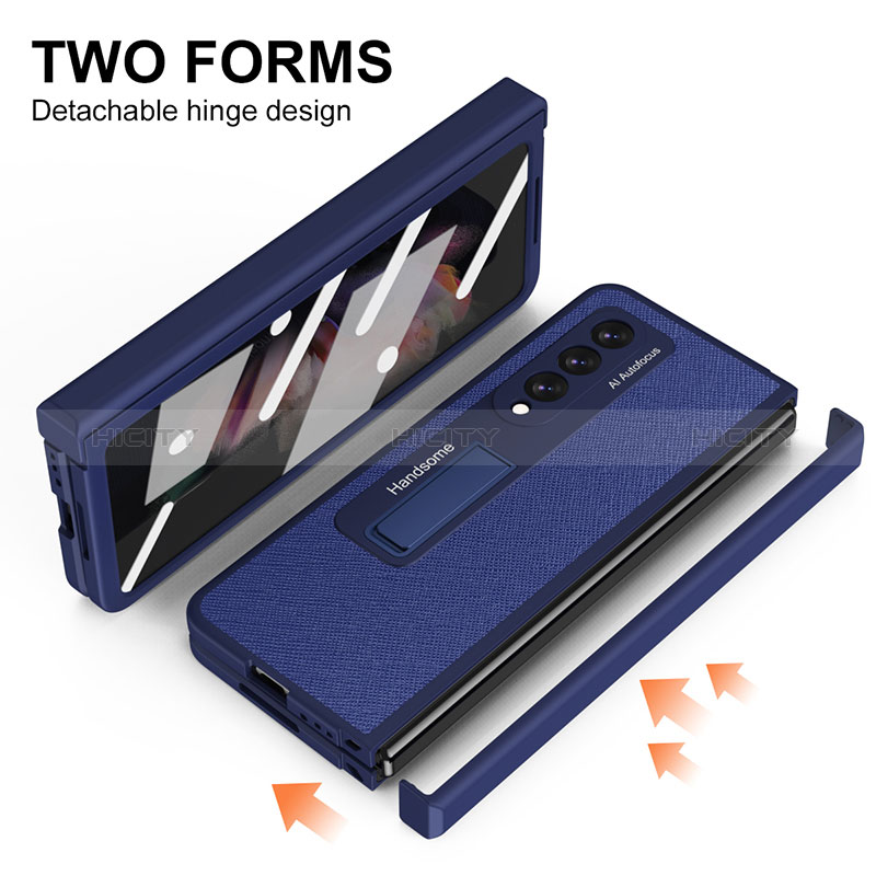 Custodia Lusso Pelle e Plastica Opaca Cover ZL7 per Samsung Galaxy Z Fold3 5G
