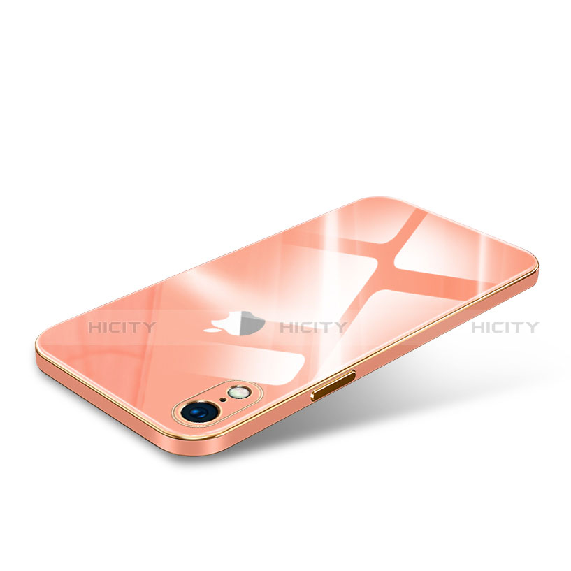 Custodia Lusso Silicone Trasparente Specchio Laterale Cover per Apple iPhone XR Arancione