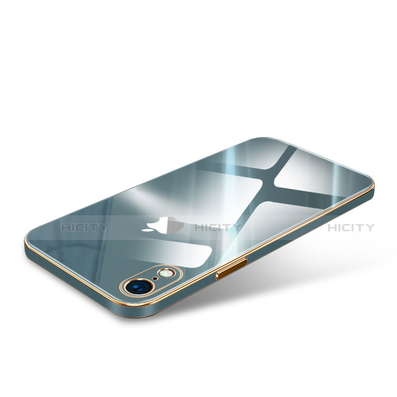 Custodia Lusso Silicone Trasparente Specchio Laterale Cover per Apple iPhone XR Verde Notte