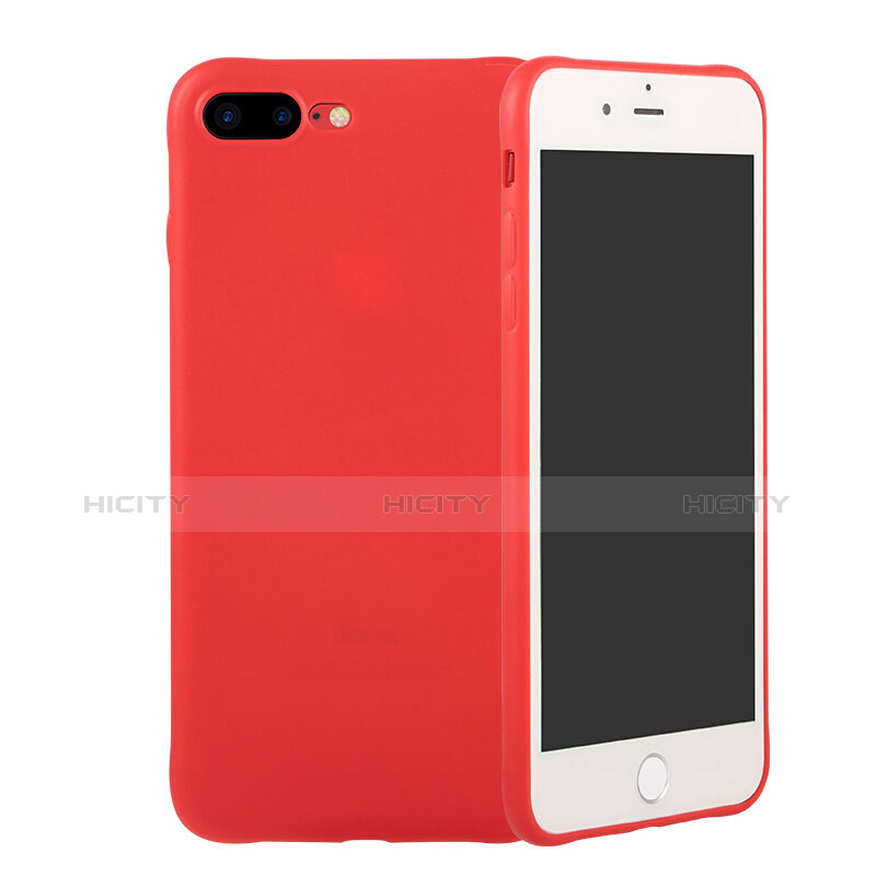 Custodia Morbida Silicone Lucido C02 per Apple iPhone 8 Plus Rosso