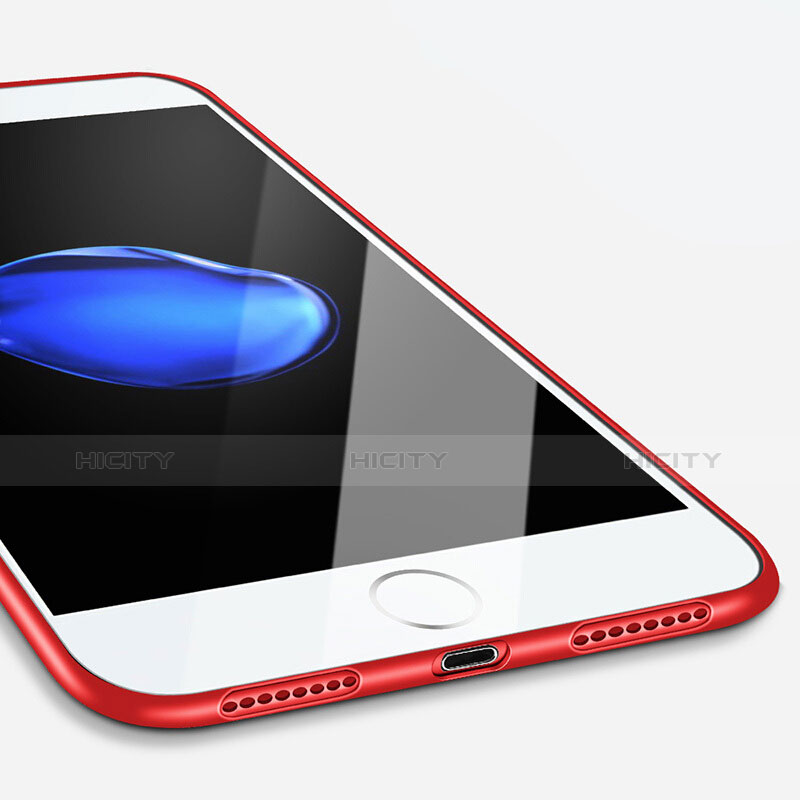 Custodia Morbida Silicone Lucido per Apple iPhone 7 Rosso