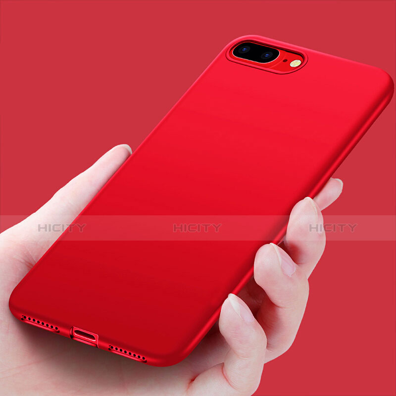 Custodia Morbida Silicone Lucido per Apple iPhone 8 Plus Rosso