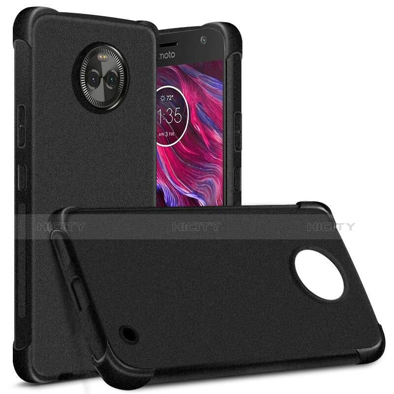 Custodia Morbida Silicone Lucido per Motorola Moto X4 Nero