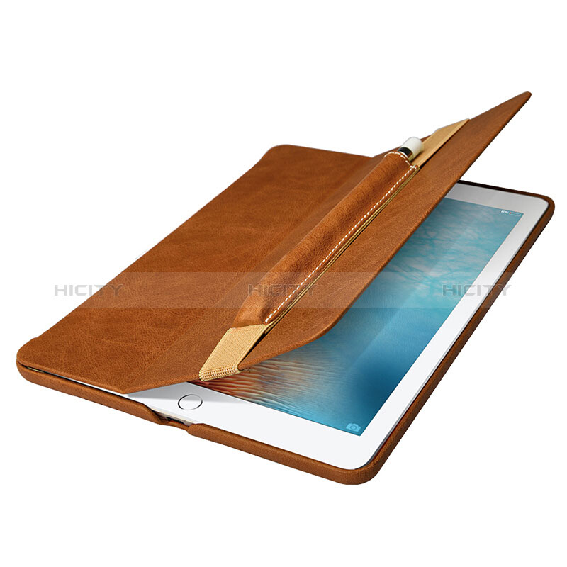 Custodia Pelle Elastico Cover Manicotto Staccabile P01 per Apple Pencil Apple iPad Pro 10.5 Marrone