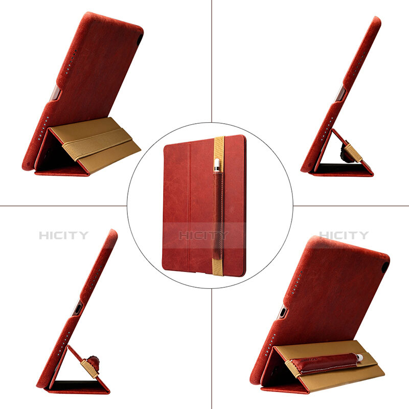 Custodia Pelle Elastico Cover Manicotto Staccabile P01 per Apple Pencil Apple New iPad 9.7 (2017) Rosso