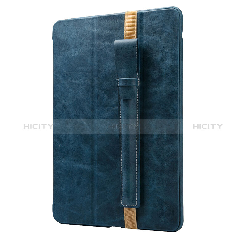 Custodia Pelle Elastico Cover Manicotto Staccabile P02 per Apple Pencil Apple iPad Pro 12.9 Blu