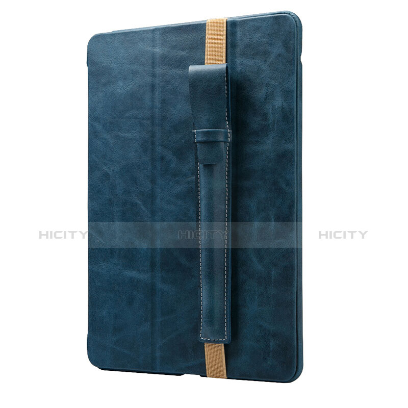 Custodia Pelle Elastico Cover Manicotto Staccabile P02 per Apple Pencil Apple New iPad 9.7 (2017) Blu