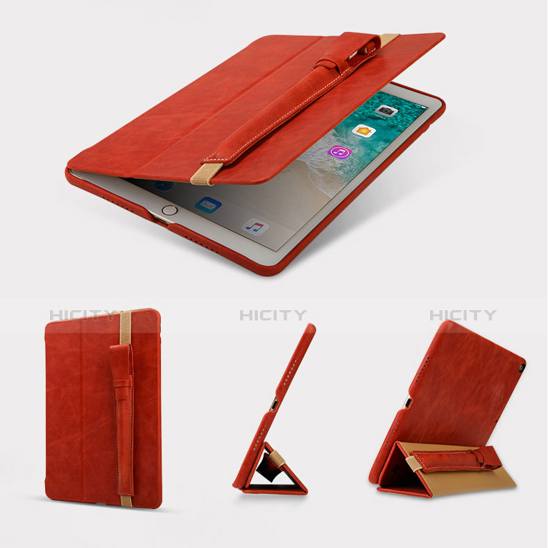 Custodia Pelle Elastico Cover Manicotto Staccabile P02 per Apple Pencil Apple New iPad 9.7 (2017) Rosso