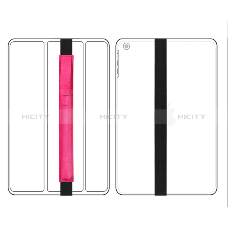 Custodia Pelle Elastico Cover Manicotto Staccabile P03 per Apple Pencil Apple iPad Pro 12.9 Rosa Caldo