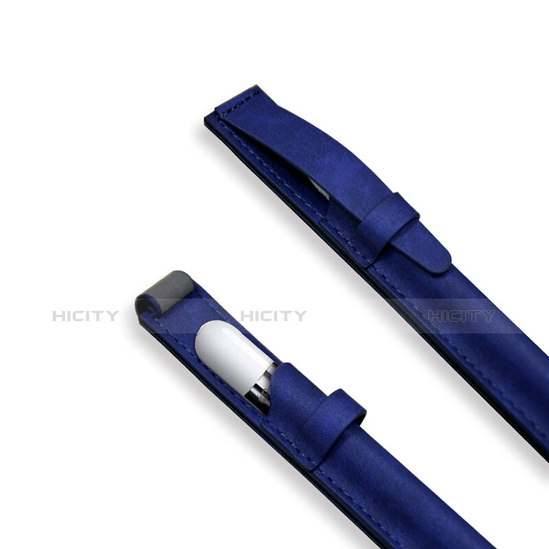 Custodia Pelle Elastico Cover Manicotto Staccabile P03 per Apple Pencil Apple New iPad 9.7 (2017) Blu