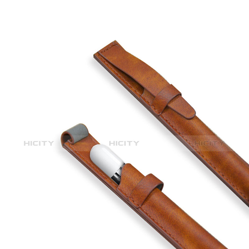 Custodia Pelle Elastico Cover Manicotto Staccabile P03 per Apple Pencil Apple New iPad 9.7 (2017) Marrone
