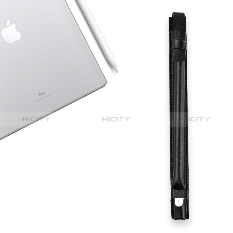 Custodia Pelle Elastico Cover Manicotto Staccabile P04 per Apple Pencil Apple iPad Pro 10.5 Nero