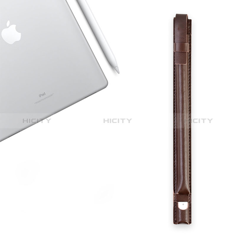Custodia Pelle Elastico Cover Manicotto Staccabile P04 per Apple Pencil Apple iPad Pro 12.9 Marrone