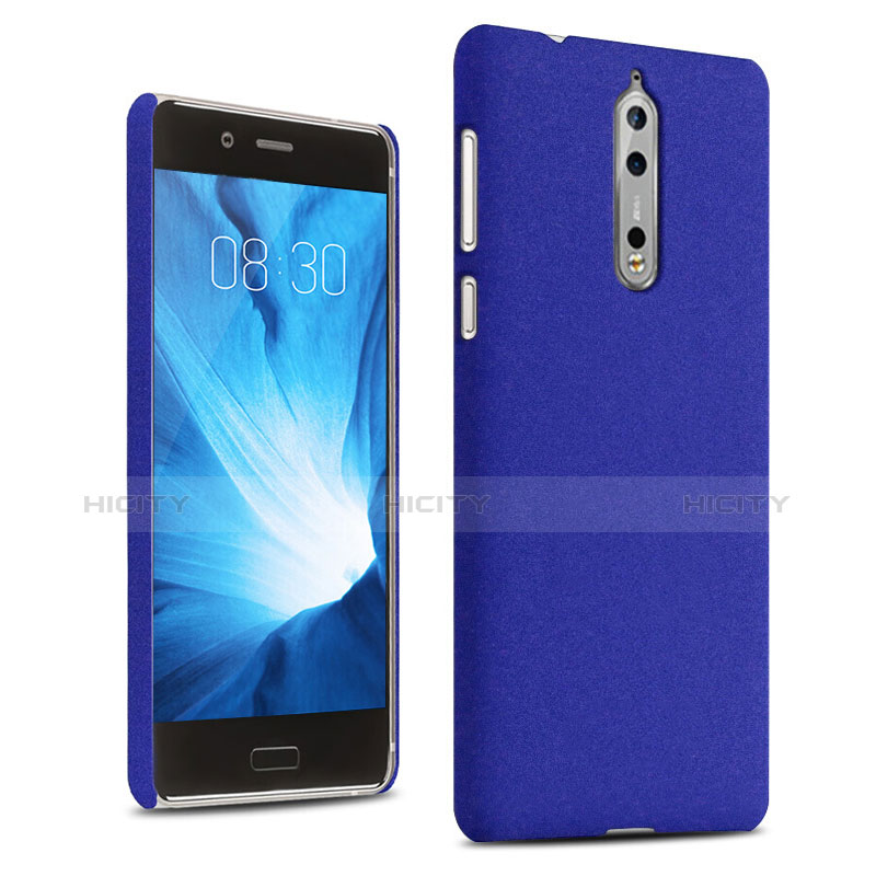 Custodia Plastica Cover Rigida Sabbie Mobili per Nokia 8 Blu