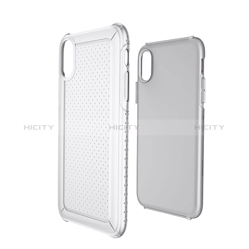 Custodia Plastica e Silicone Perforato per Apple iPhone Xs Max Bianco