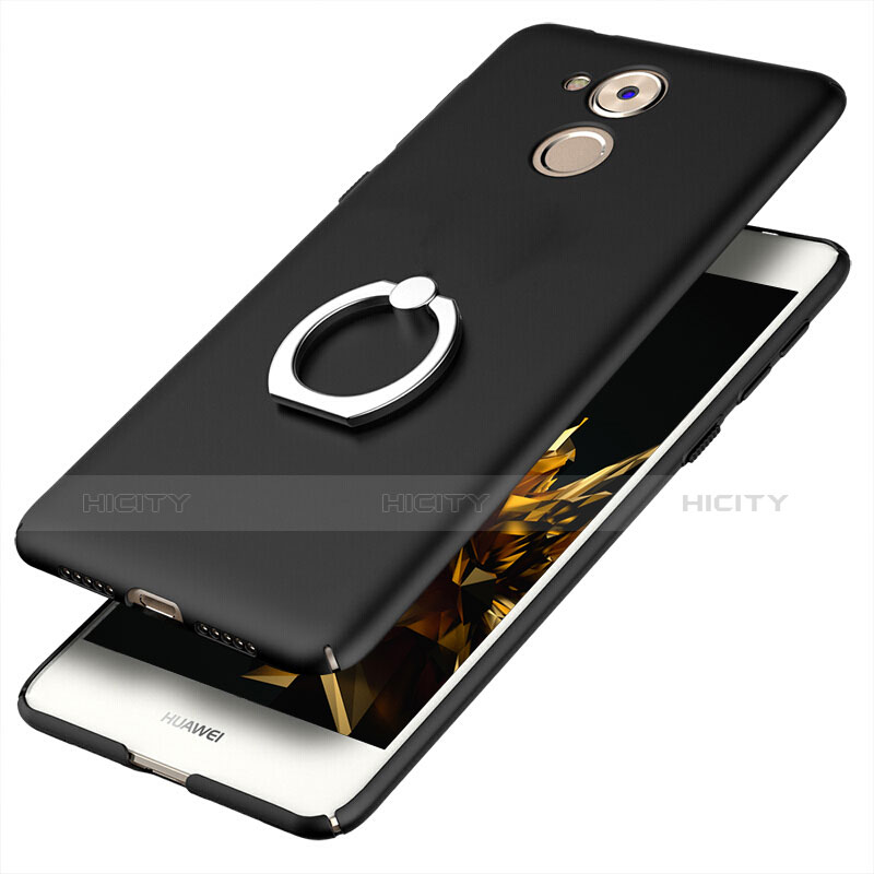 Custodia Plastica Rigida Cover Opaca con Anello Supporto A01 per Huawei Enjoy 6S