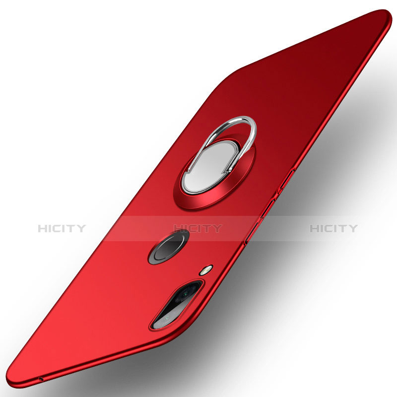 Custodia Plastica Rigida Cover Opaca con Anello Supporto A01 per Huawei Honor Play Rosso