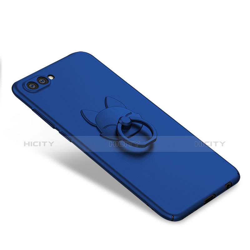 Custodia Plastica Rigida Cover Opaca con Anello Supporto A01 per Huawei Honor V10