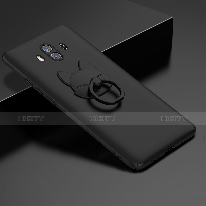 Custodia Plastica Rigida Cover Opaca con Anello Supporto A01 per Huawei Mate 10