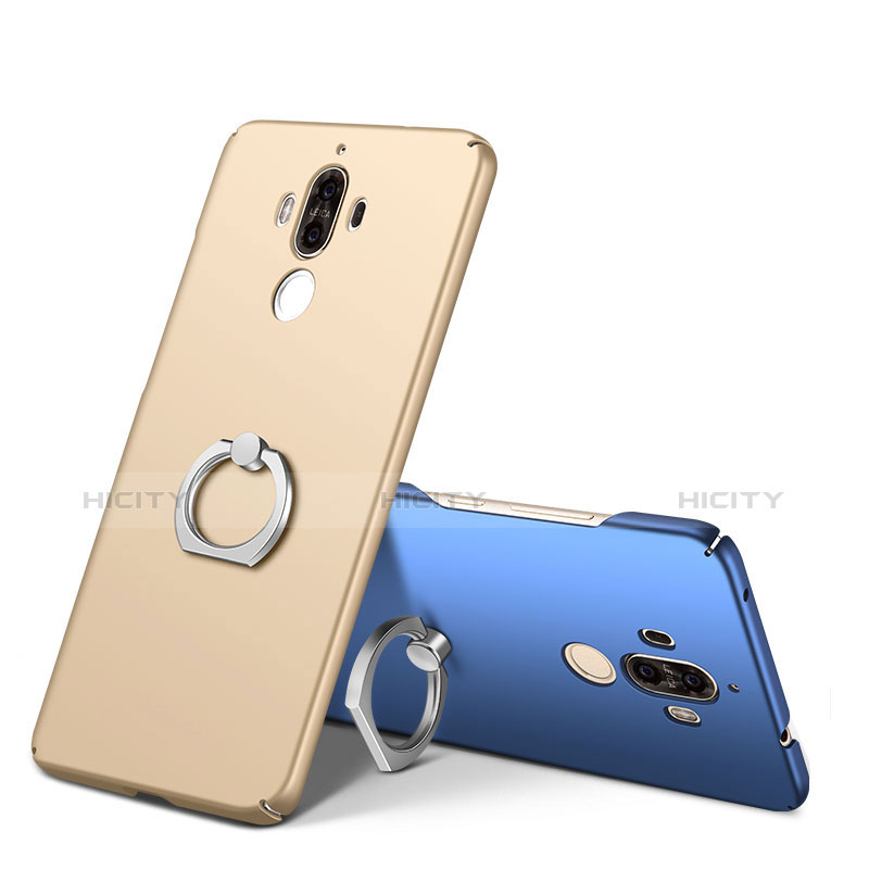 Custodia Plastica Rigida Cover Opaca con Anello Supporto A01 per Huawei Mate 9