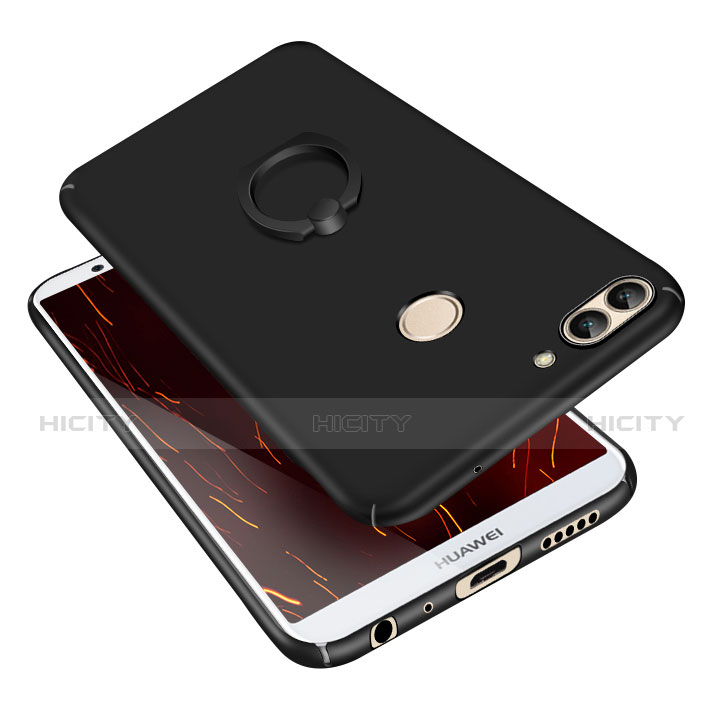 Custodia Plastica Rigida Cover Opaca con Anello Supporto A01 per Huawei P Smart