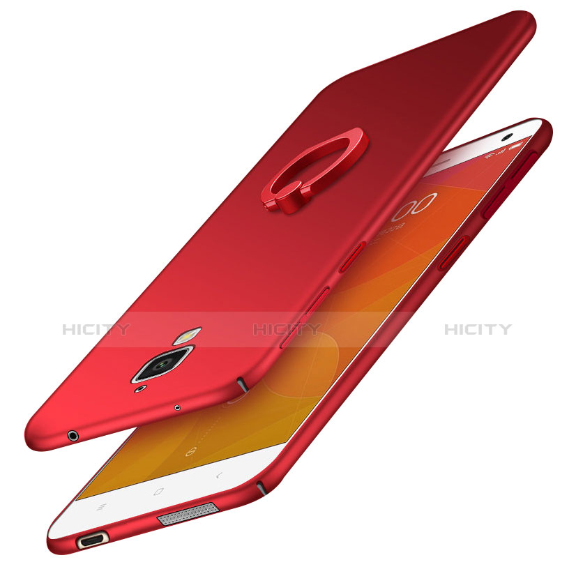 Custodia Plastica Rigida Cover Opaca con Anello Supporto A01 per Xiaomi Mi 4