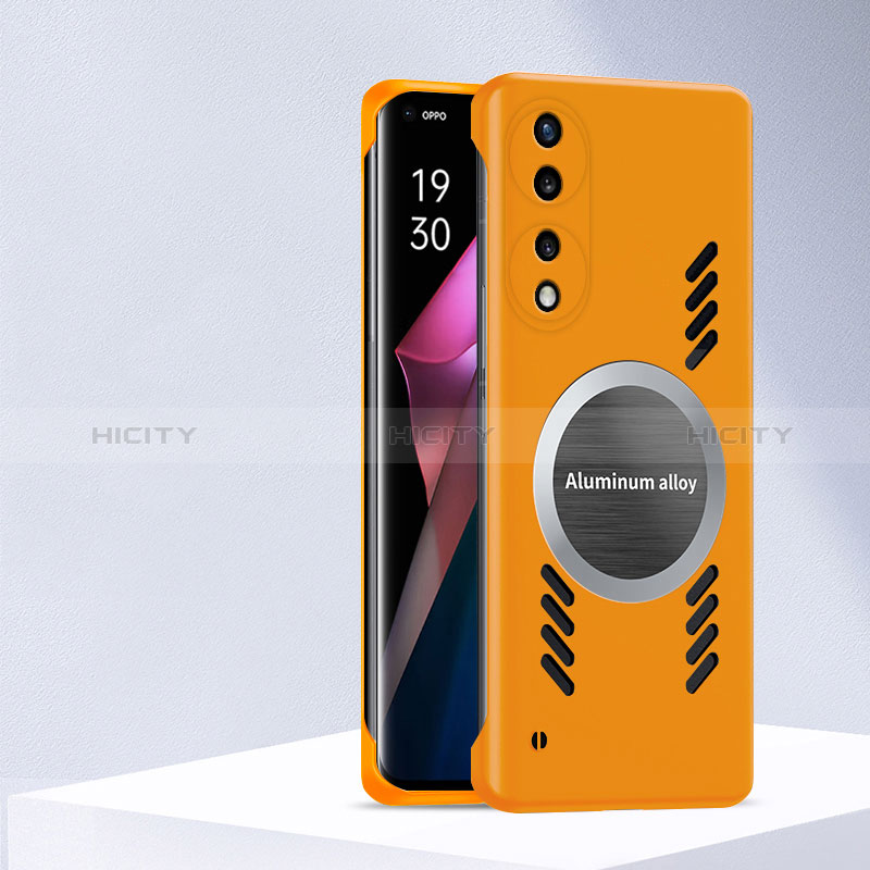 Custodia Plastica Rigida Cover Opaca con Mag-Safe Magnetic P01 per Huawei Honor 90 5G Arancione
