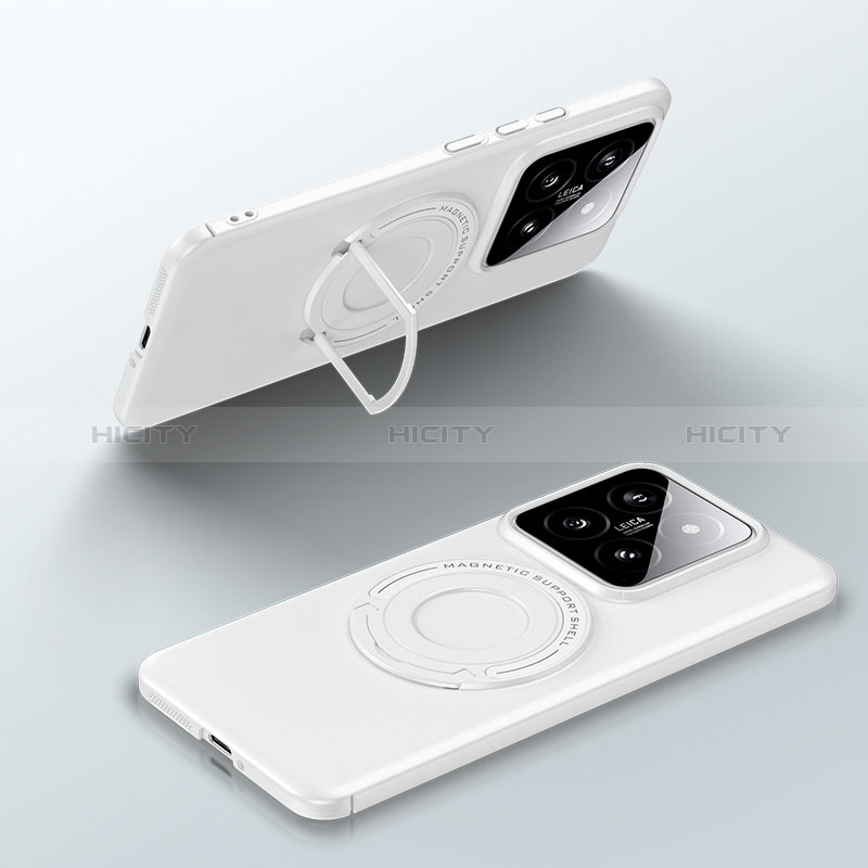 Custodia Plastica Rigida Cover Opaca con Mag-Safe Magnetic per Xiaomi Mi 14 5G Bianco