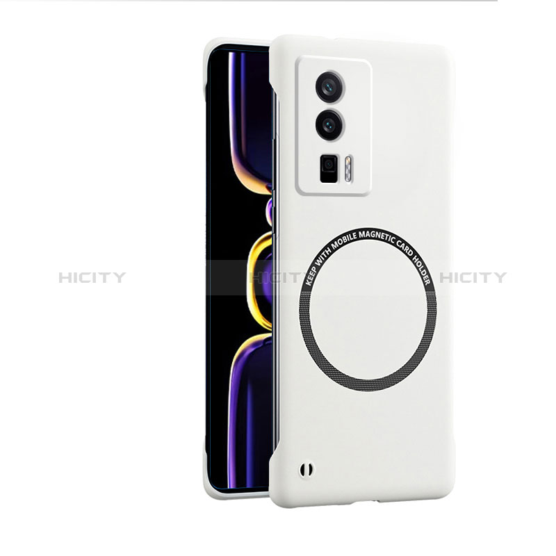 Custodia Plastica Rigida Cover Opaca con Mag-Safe Magnetic per Xiaomi Poco F5 Pro 5G Bianco