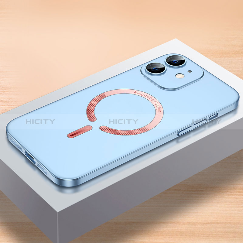Custodia Plastica Rigida Cover Opaca con Mag-Safe Magnetic QC1 per Apple iPhone 12 Cielo Blu