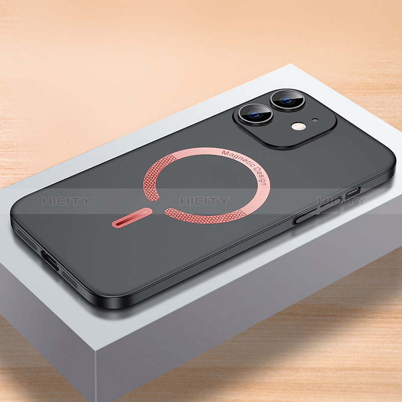 Custodia Plastica Rigida Cover Opaca con Mag-Safe Magnetic QC1 per Apple iPhone 12 Nero