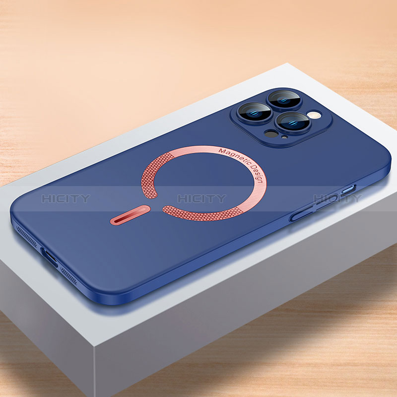 Custodia Plastica Rigida Cover Opaca con Mag-Safe Magnetic QC1 per Apple iPhone 13 Pro Blu