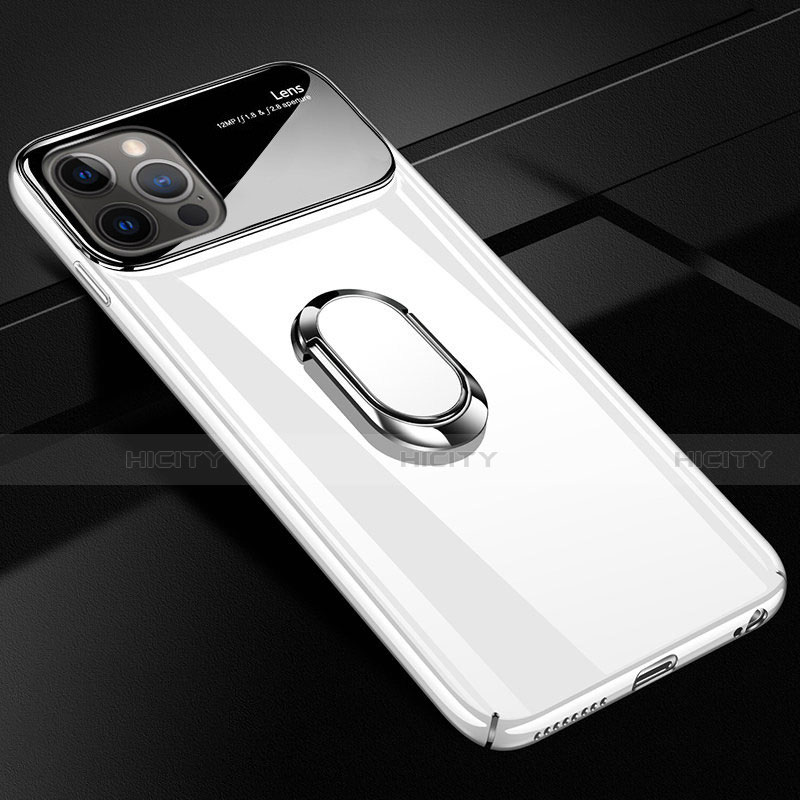 Custodia Plastica Rigida Cover Opaca con Magnetico Anello Supporto A01 per Apple iPhone 12 Pro