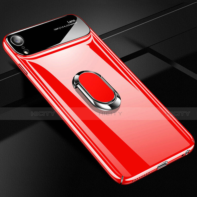 Custodia Plastica Rigida Cover Opaca con Magnetico Anello Supporto A01 per Apple iPhone XR Rosso
