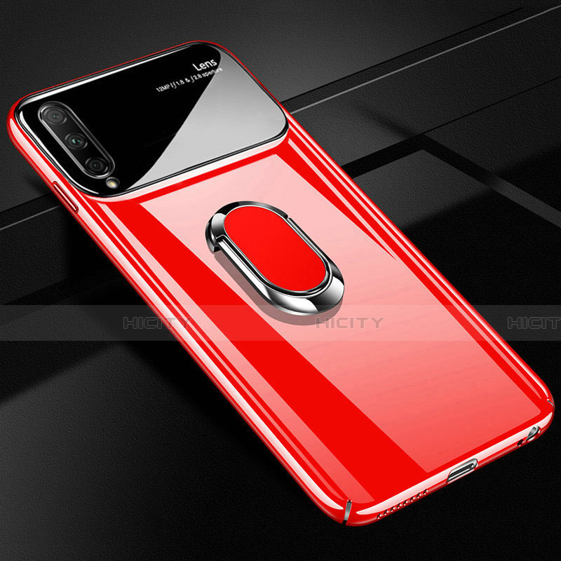 Custodia Plastica Rigida Cover Opaca con Magnetico Anello Supporto A01 per Huawei Honor 9X Pro Rosso