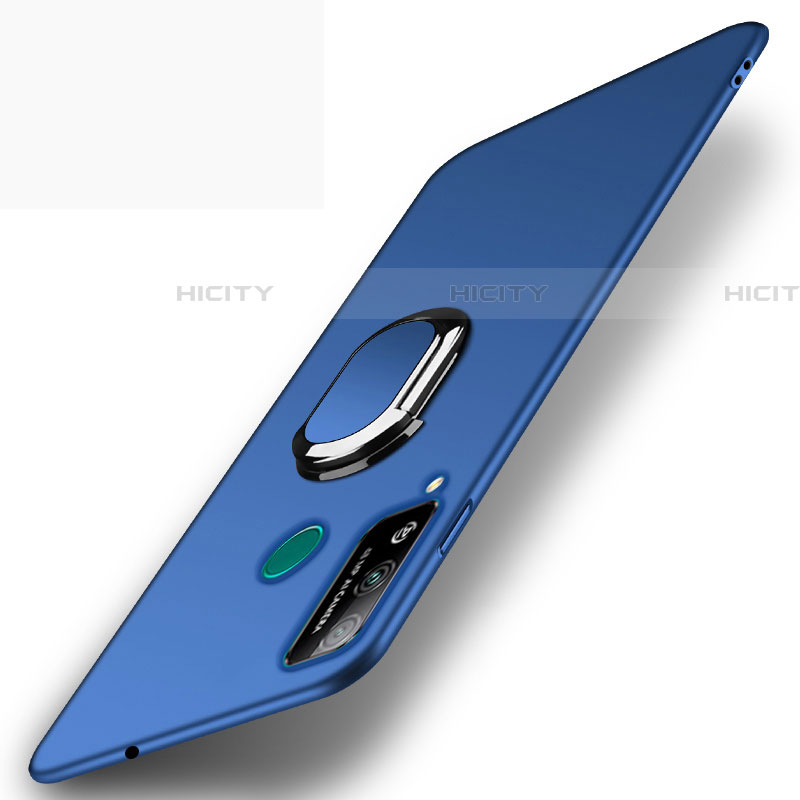 Custodia Plastica Rigida Cover Opaca con Magnetico Anello Supporto A01 per Huawei Honor Play4T Blu