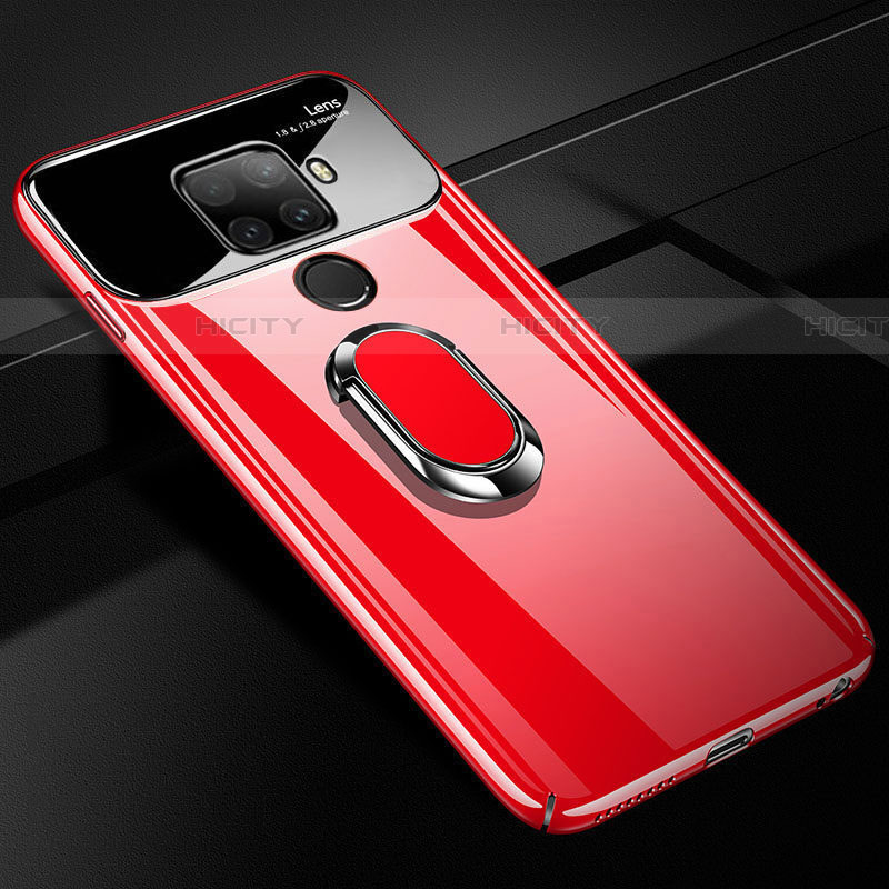 Custodia Plastica Rigida Cover Opaca con Magnetico Anello Supporto A01 per Huawei Mate 30 Lite Rosso