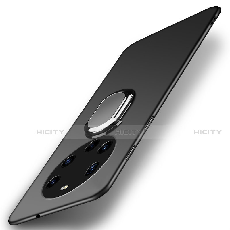 Custodia Plastica Rigida Cover Opaca con Magnetico Anello Supporto A01 per Huawei Mate 40 Pro+ Plus Nero