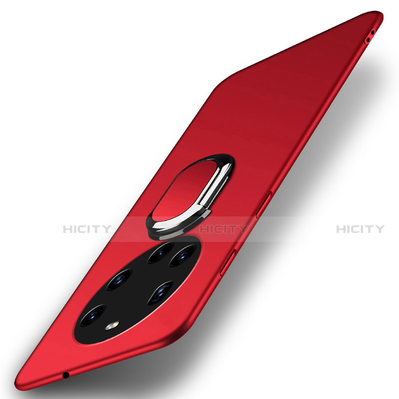 Custodia Plastica Rigida Cover Opaca con Magnetico Anello Supporto A01 per Huawei Mate 40 Pro+ Plus Rosso