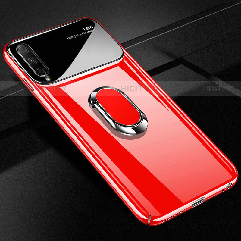 Custodia Plastica Rigida Cover Opaca con Magnetico Anello Supporto A01 per Huawei Y9s Rosso