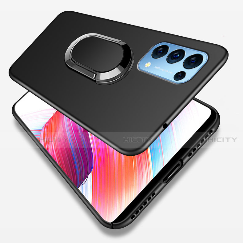 Custodia Plastica Rigida Cover Opaca con Magnetico Anello Supporto A01 per Oppo Find X3 Lite 5G