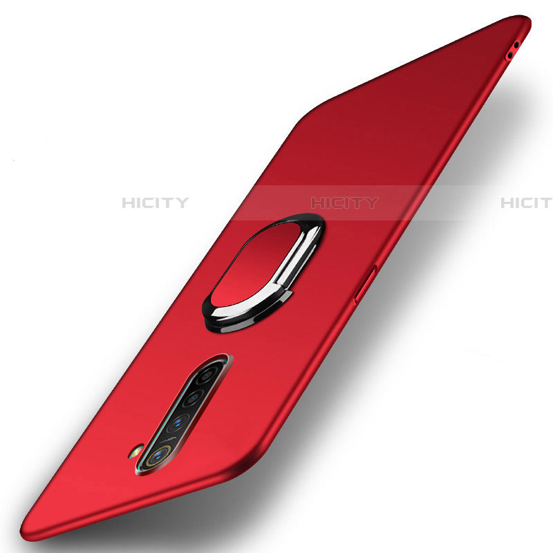 Custodia Plastica Rigida Cover Opaca con Magnetico Anello Supporto A01 per Oppo Reno Ace Rosso