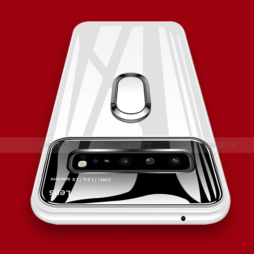 Custodia Plastica Rigida Cover Opaca con Magnetico Anello Supporto A01 per Samsung Galaxy S10 5G SM-G977B