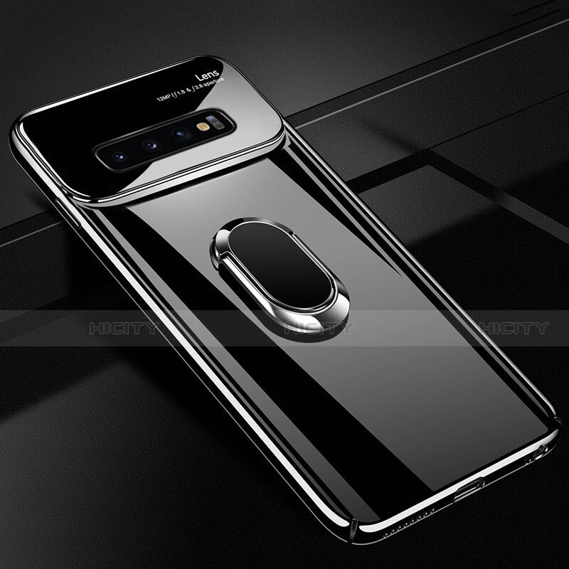 Custodia Plastica Rigida Cover Opaca con Magnetico Anello Supporto A01 per Samsung Galaxy S10 Plus