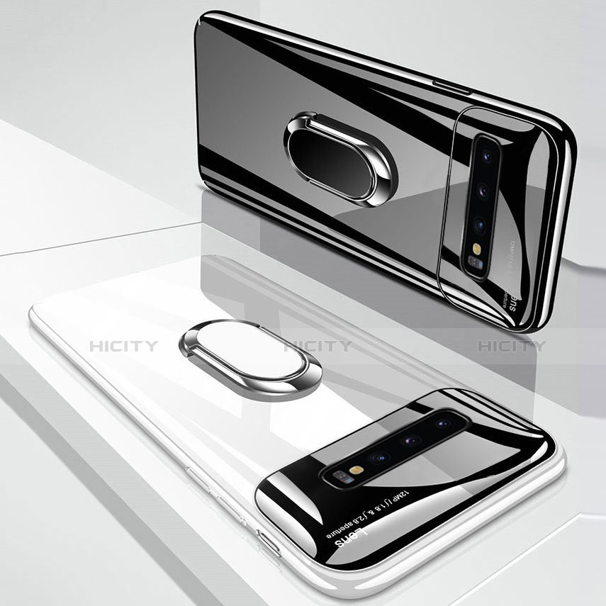 Custodia Plastica Rigida Cover Opaca con Magnetico Anello Supporto A01 per Samsung Galaxy S10 Plus