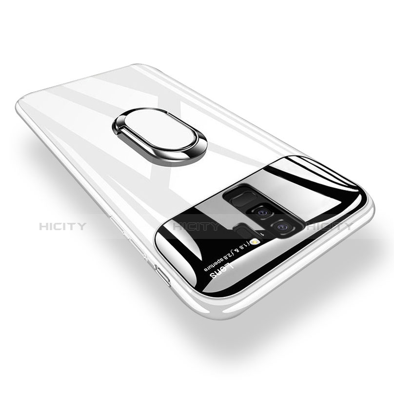 Custodia Plastica Rigida Cover Opaca con Magnetico Anello Supporto A01 per Samsung Galaxy S9 Plus