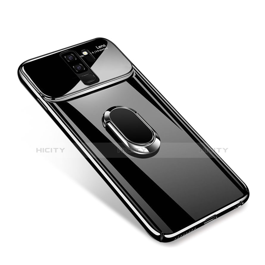 Custodia Plastica Rigida Cover Opaca con Magnetico Anello Supporto A01 per Samsung Galaxy S9 Plus Nero